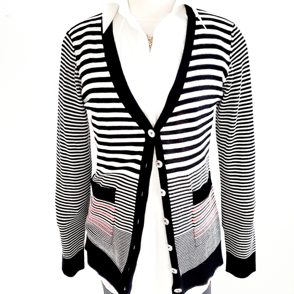 St. John Sweaters - St.John Striped Wool Knit Women's Cardigan